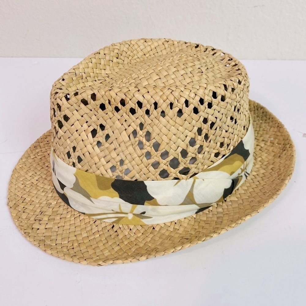 DPC 100% Seagras Trilby W/ Hibiscus Print Trimming S/M
